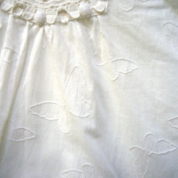 New Charter Club Embroidered Butterfly Design Top White Small - Picture 3 of 7